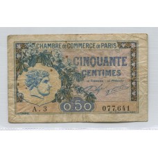 FRANCIA CAMARA DE COMERCIO DE PARIS 1920 BILLETE EN BUEN ESTADO